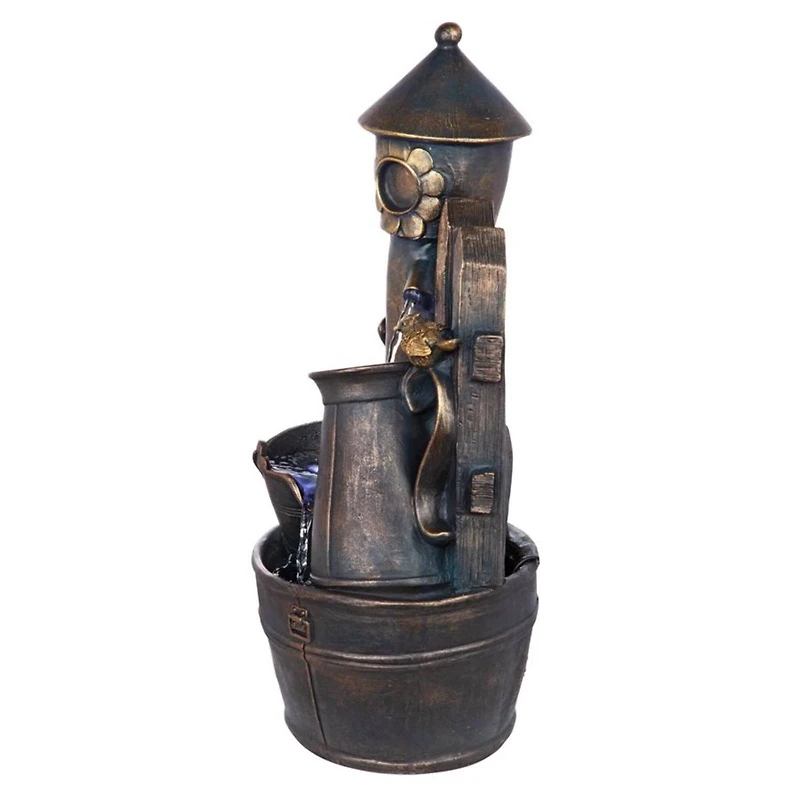 Design Toscano Backyard Buckets of Fun Cascading Waterfall Garden Fountain