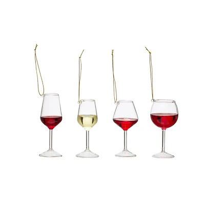 Hello Honey® 4 Pack 4" Wine Glass Ornaments