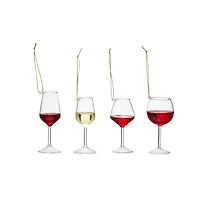 Hello Honey® 4 Pack 4" Wine Glass Ornaments