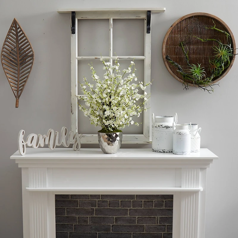 2.4 ft. Cherry Blossom Arrangement in Silver Bowl