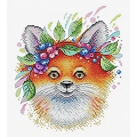 MP Studia Fox With Flowers Cross Stitch Kit