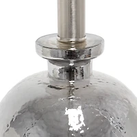 Lalia Home 20" Metallic Gray Hammered Glass Jar Table Lamp