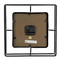 Black Contemporary Metal Wall Clock, 12" x 12"