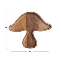 Hello Honey® 13" Mushroom-Shaped Natural Mango Wood Serving Board