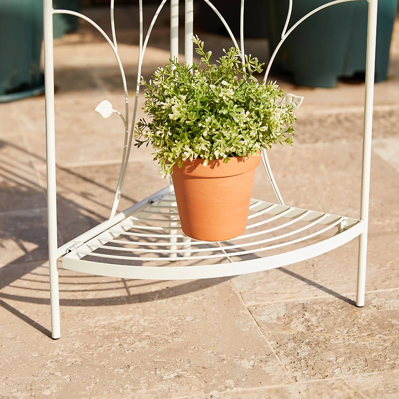 Glitzhome® 3-Tiered Metal Corner Shelf Planter Stand