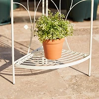 Glitzhome® 3-Tiered Metal Corner Shelf Planter Stand