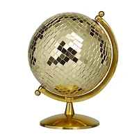 The Novogratz Gold Stainless Steel Glam Globe, 9" x 8" x 12"