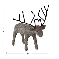 Hello Honey® 8" Gray Handmade Wool Felt and Wire Reindeer