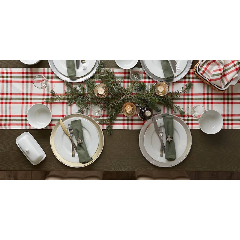 DII® 72" Jolly Tree Collection Nutcracker Plaid Table Runner