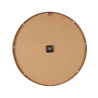 24" Light Brown Distressed Wall Clock with Black Beaded Frame