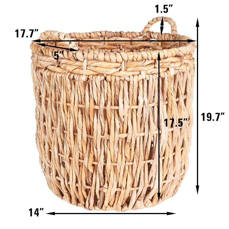 Household Essentials Tall Banana Leaf Wicker Floor Basket
