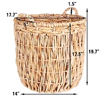 Household Essentials Tall Banana Leaf Wicker Floor Basket