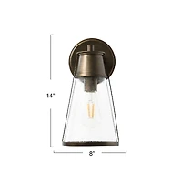 Hello Honey® Robert Stevenson Lighting Jaxon 13.5" Metal & Seedy Glass Outdoor Wall Sconce