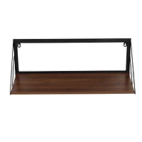 Honey Can Do Walnut Large Modern Farmhouse Floating Shelf with Metal Bracket