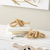 8" Brown Rope Knot Decorative Sculpture Set