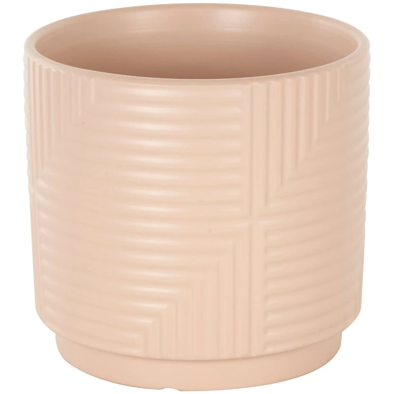 Pink Ceramic Geometric Planter Set