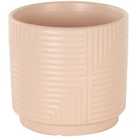 Pink Ceramic Geometric Planter Set