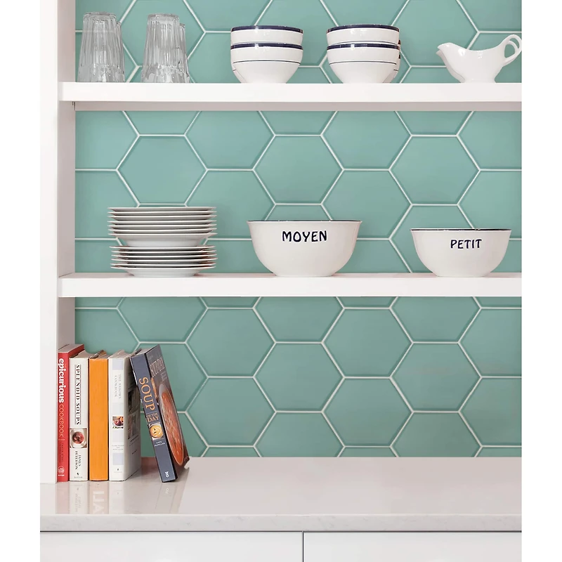 WallPops Hex Peel & Stick Backsplash Tiles