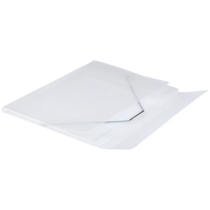 JAM Paper Clear 11" x 15" Elastic Closure Plastic Portfolio