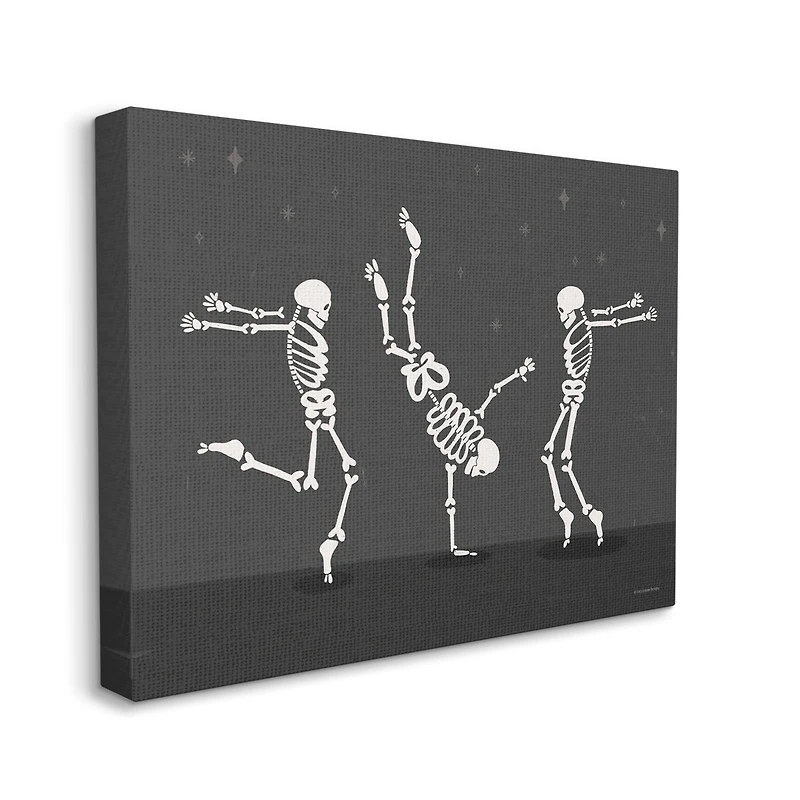 Stupell Industries Three Dancing Skeletons Canvas Wall Art