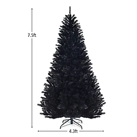 7.5ft. Unlit Black Artificial Christmas Tree