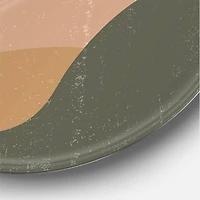 Designart - Abstract Red Moon In Earth Toned Mountains I