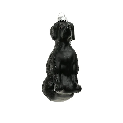 4.25" Black Dog Glass Ornament by Ashland®