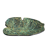 10" Green Leaf Shaped Decorative Accent Tray