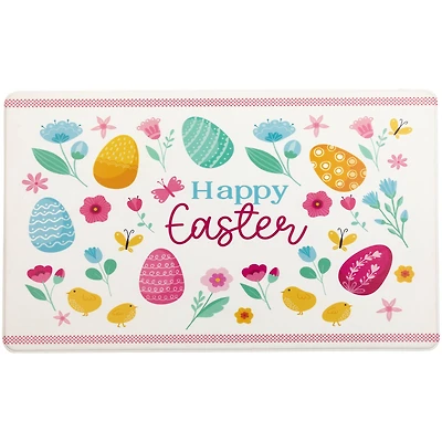 Pastel Eggs & Chicks Happy Easter Kitchen Comfort Mat