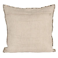 Hello Honey® 18" x 18" Natural Patterned Edge Woven Cotton & Linen Pillow