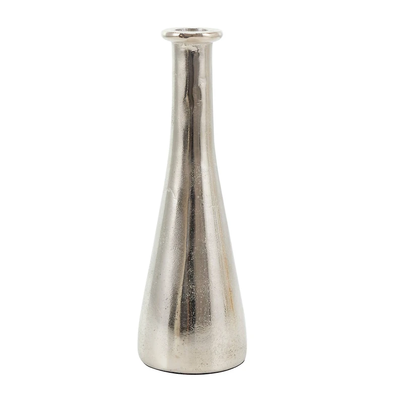 Silver Aluminum Taper Candle Holder Set