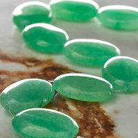 12 Pack:  Green Oval Quartzite Beads, 20mm by Bead Landing™