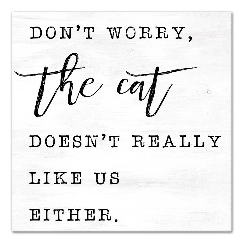 Don't Worry About the Cat Canvas Wall Art