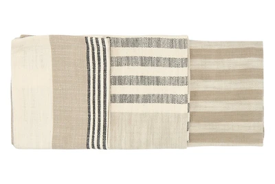 Hello Honey® Tan & Gray Striped Cotton Tea Towel Set