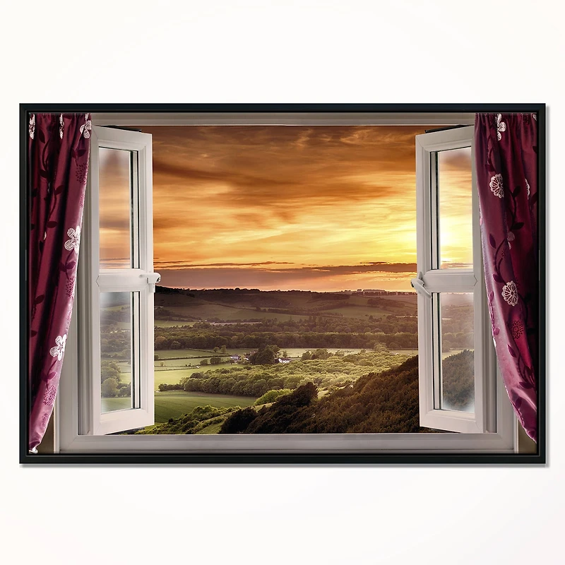 Designart - Open Window to Rural Landscape