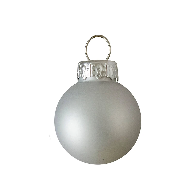 40ct. Shiny & Matte Silver Glass Ball Ornaments