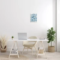 Stupell Industries Coastal Tile Abstract Soft Blue Beige Shapes Wall Plaque