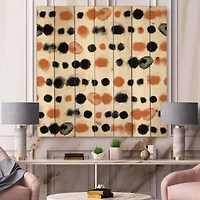 Designart - Black and Orange Polka Dots