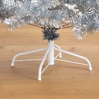 5ft. Unlit Silver Tinsel Santa's Hat Artificial Christmas Tree with Star Topper