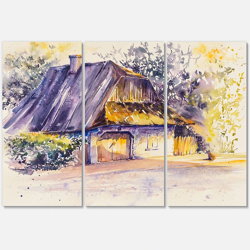 Designart - Old Wooden White House In Country Side Village