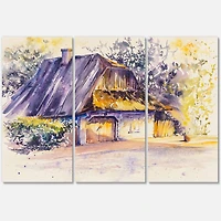 Designart - Old Wooden White House In Country Side Village