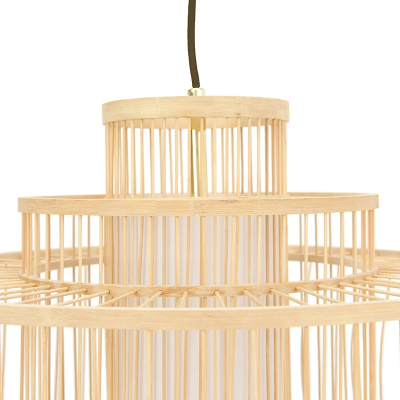 Hello Honey® 19.5" Boho Tiered Bamboo Chandelier