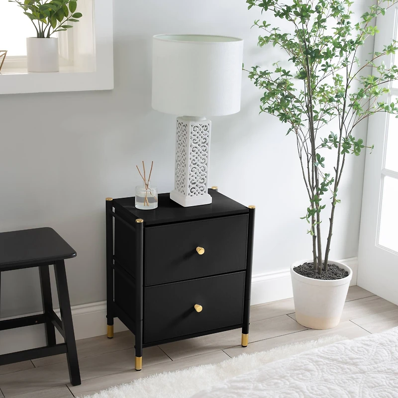 Simplify 2 Drawer Luxury Nightstand