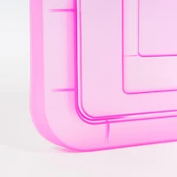 IRIS Pink & Clear Snap Tight Plastic File Organizer Box, 4ct.