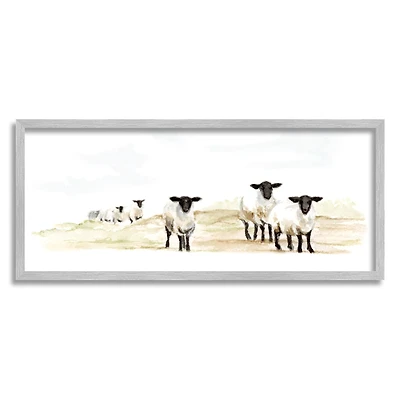 Stupell Industries Sheep Farm Flock Children's Nursery Watercolor Painting Framed Wall Art