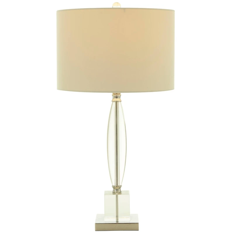 CosmoLiving by Cosmopolitan Clear Crystal Transparent Base Table Lamp with Drum Shade 15" x 15" x 29"