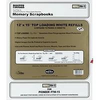 Pioneer® 12" x 15" Universal Top-Loading Page Protectors with White Inserts