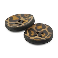 Dritz® 28mm Cheetah Recycled Leather Buttons, 6ct.