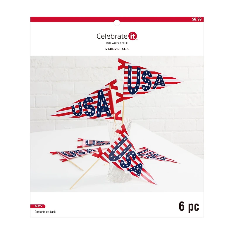 10" USA Paper Flags, 6ct. by Celebrate It™