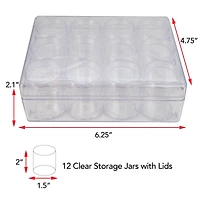The Beadsmith® 6'' x 5'' x 2'' Clear Storage Box with Jars